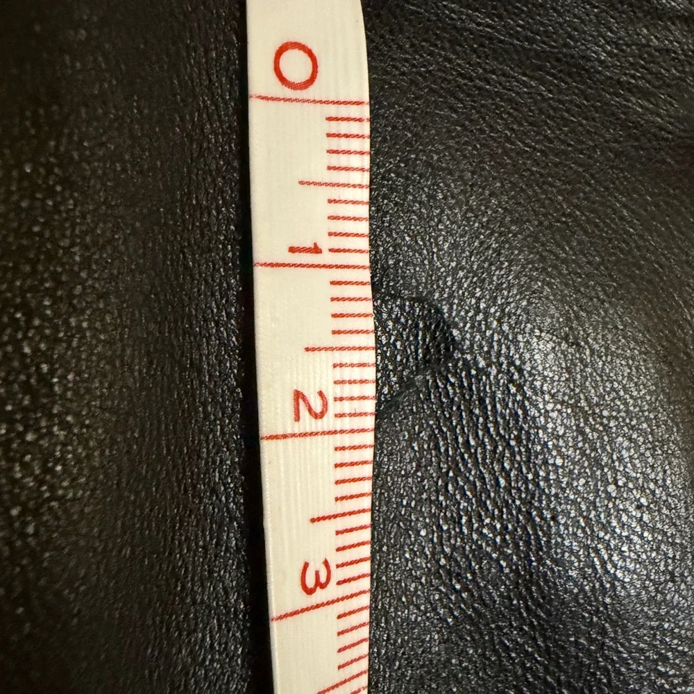 Wilsons Leather Shiny Black Jacket with Faux Fur Trim - Picture 7 of 7